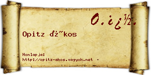 Opitz Ákos névjegykártya
